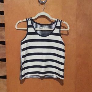 Madewell mixed stripe sweater crop top (size XXS)